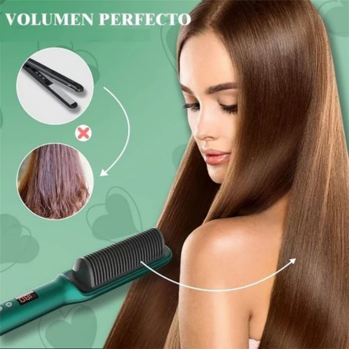Cepillo 2 en 1 GlowHair– Alisa y riza tu cabello – Logra un peinado de salón en casa en minutos